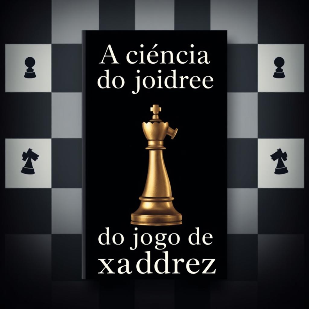 A captivating book cover design for the title "A ciência do jogo de xadrez"