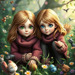 Two twin girls, daughters of Tonks and Remus, both with light brown hair