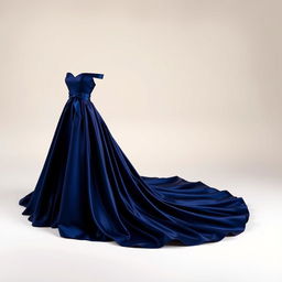 A striking dark royal blue dress designed for women, featuring an exquisite heart-shaped bodice that enhances the elegant neckline