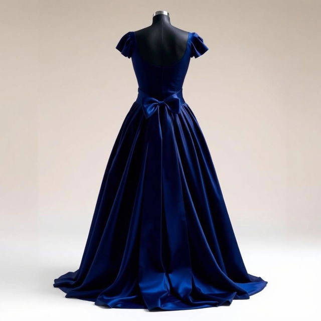 A striking dark royal blue dress designed for women, featuring an exquisite heart-shaped bodice that enhances the elegant neckline