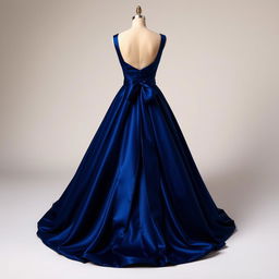 A striking dark royal blue dress designed for women, featuring an exquisite heart-shaped bodice that enhances the elegant neckline