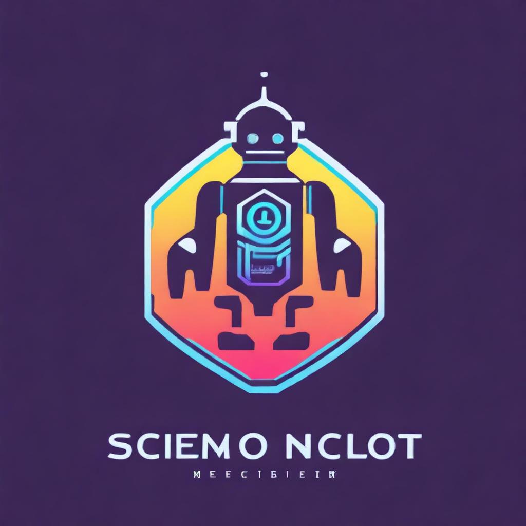 A meticulously crafted digital art showcasing a logo for a science and technology club