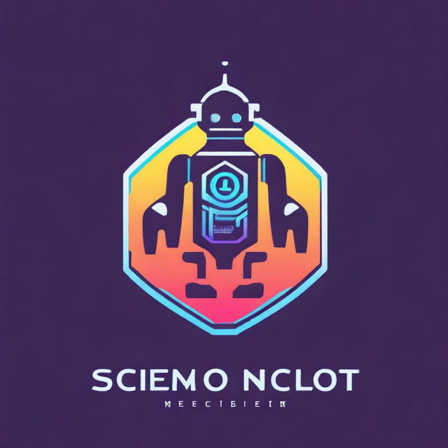 A meticulously crafted digital art showcasing a logo for a science and technology club