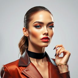 A stunning fashion model showcasing elegance and style, with a clear background