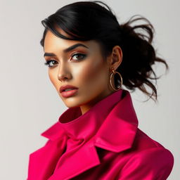 A stunning fashion model showcasing elegance and style, with a clear background