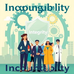 A visually striking editorial graphic illustrating the themes of accountability and integrity