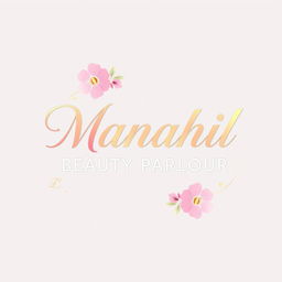 A modern and elegant logo design for 'Manahil Beauty Parlour'