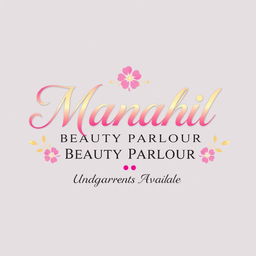 A modern and elegant logo design for 'Manahil Beauty Parlour'