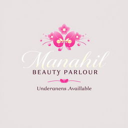 A modern and elegant logo design for 'Manahil Beauty Parlour'