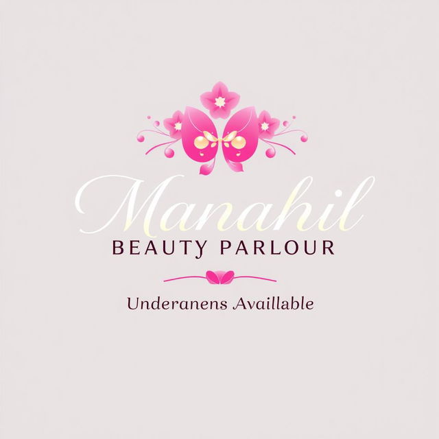 A modern and elegant logo design for 'Manahil Beauty Parlour'
