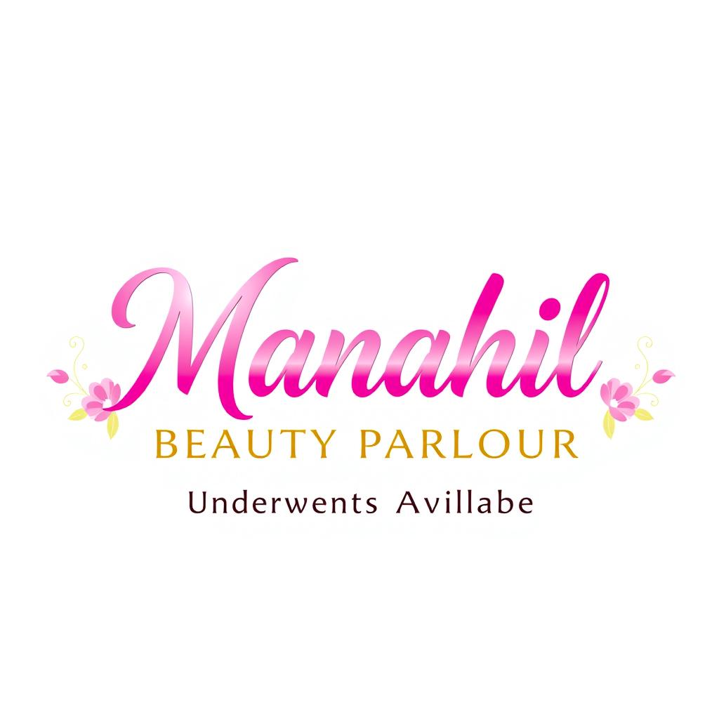 A modern and elegant logo design for 'Manahil Beauty Parlour'
