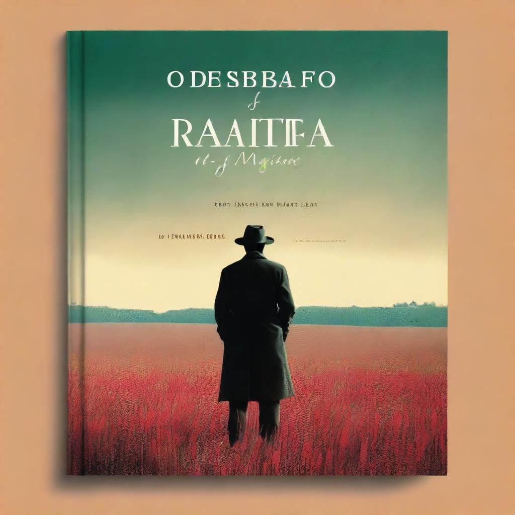 A high-quality book cover featuring a melancholic man standing alone in a vast field, his gaze lost in the distance