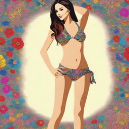 A high-resolution digital art image featuring a stylish bikini