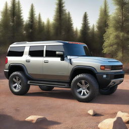 A high-quality, photo-realistic 3D render of the GMC Hummer EV