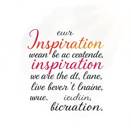 A beautifully designed typographic poster featuring a famous quote about inspiration, with elegant modern calligraphy on a textured background