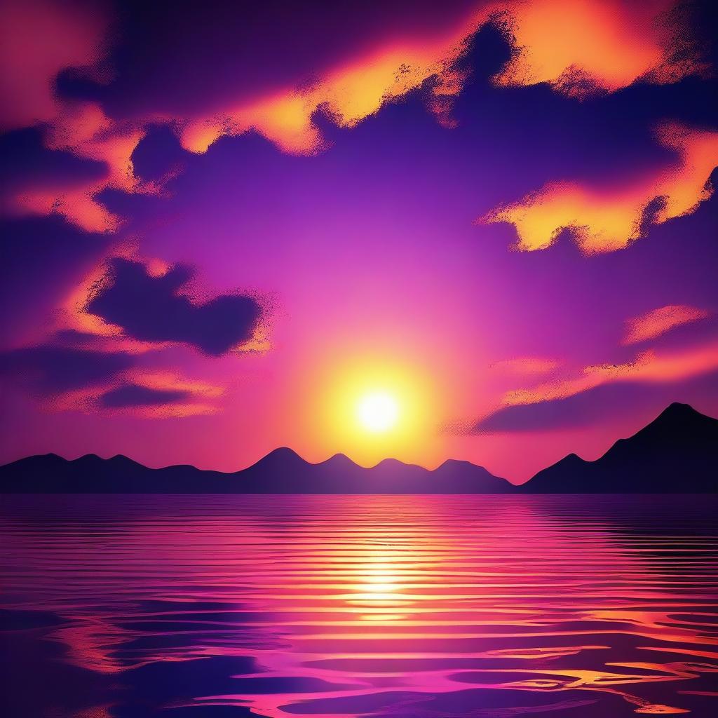 An awe-inspiring digital art of a sunset