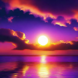 An awe-inspiring digital art of a sunset