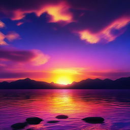 An awe-inspiring digital art of a sunset