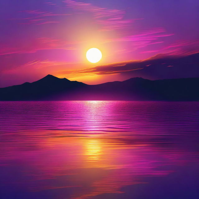 An awe-inspiring digital art of a sunset