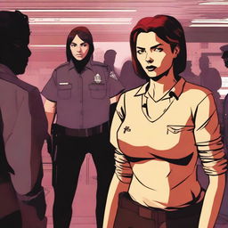 A high-quality digital art image depicts Anya Forger, a character from Spy x Family, in a tense situation