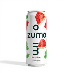 A sleek, minimalist white can featuring the brand name "zumo" and the word "Sportive" printed vertically in a modern font
