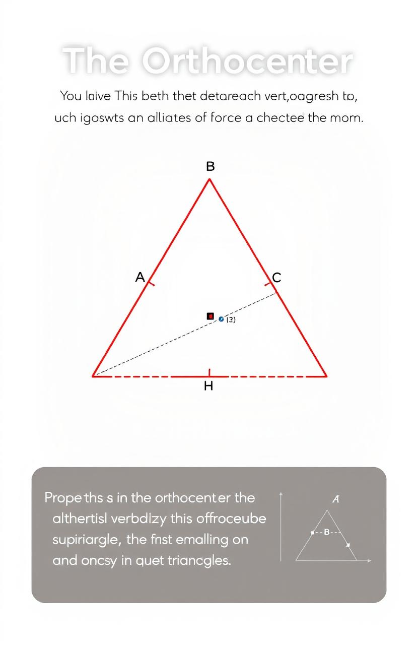 A beautifully detailed geometric illustration highlighting the orthocenter of an acute triangle