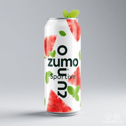 A white can design featuring the "zumo Sportive" brand name printed vertically in a stylish, bold font