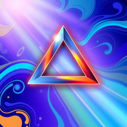 An artistic representation of a triangle with vibrant colors and intricate patterns