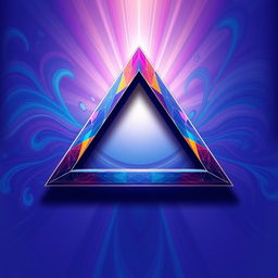 An artistic representation of a triangle with vibrant colors and intricate patterns