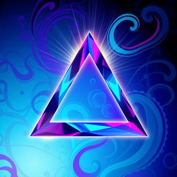 An artistic representation of a triangle with vibrant colors and intricate patterns