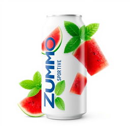 A sleek, white aluminum can featuring the brand name 'Zumo Sportive' printed vertically along the side