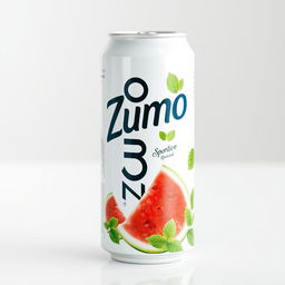 A sleek, white aluminum can featuring the brand name 'Zumo Sportive' printed vertically along the side