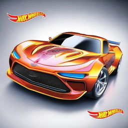 A high-quality, digitally rendered image of a brand new, shiny Hot Wheels car