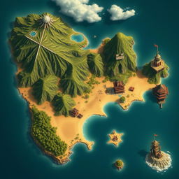 A detailed fantasy map for a Dungeons and Dragons setting, showcasing one large continent surrounded by sea