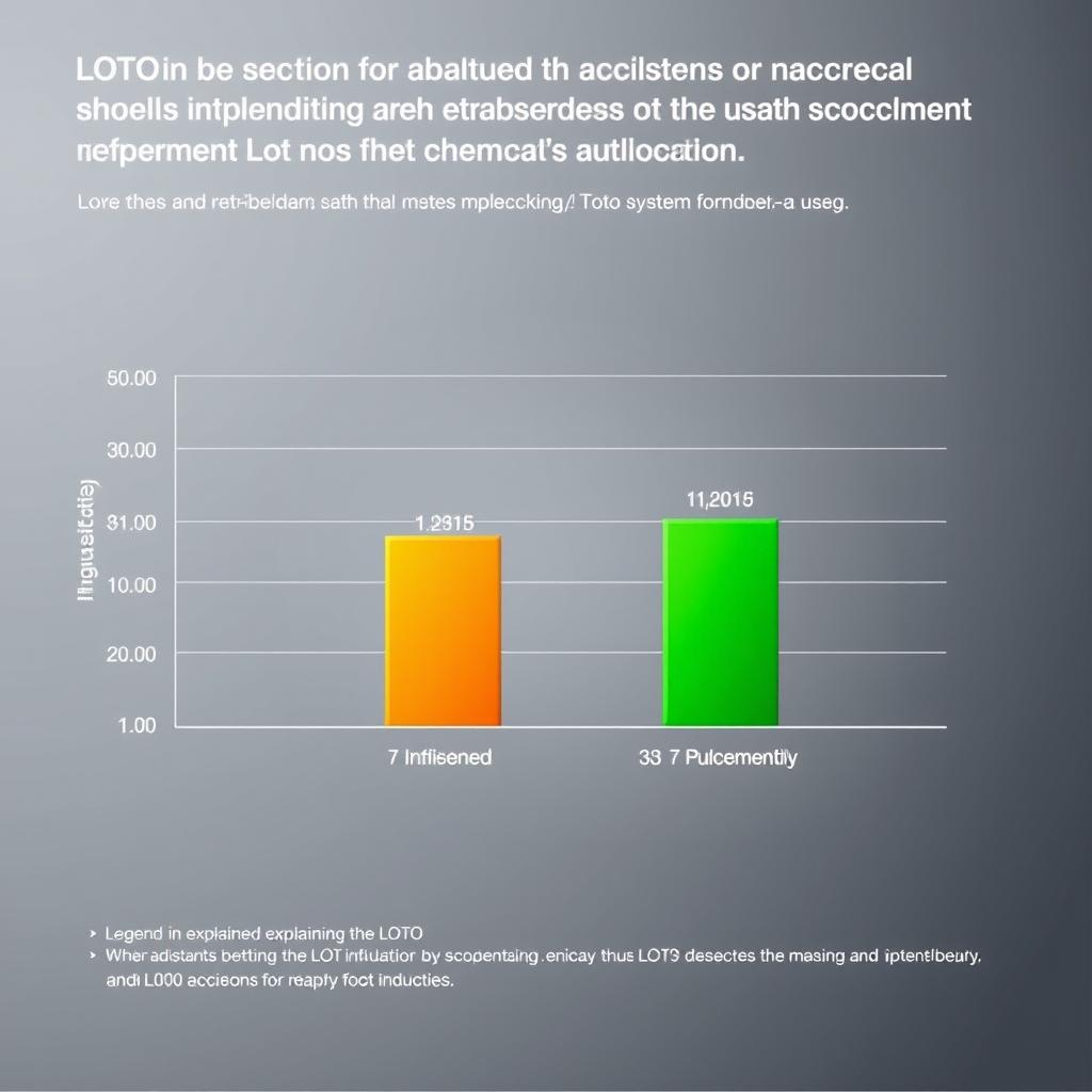 A detailed bar graph illustrating the statistics of accident reduction after the implementation of the LOTO (Lockout/Tagout) system in chemical industries