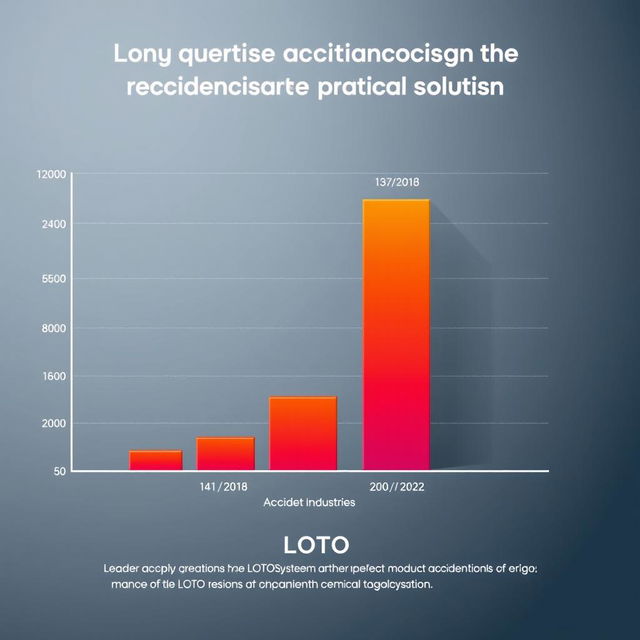 A detailed bar graph illustrating the statistics of accident reduction after the implementation of the LOTO (Lockout/Tagout) system in chemical industries