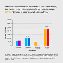 A detailed bar graph illustrating the statistics of accident reduction after the implementation of the LOTO (Lockout/Tagout) system in chemical industries