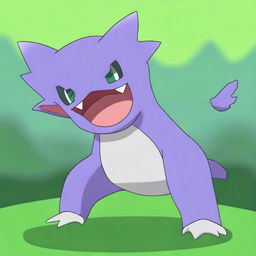 An energetic digital art image portrays a unique Pokemon named Thrashnado, a fighting type, along with its trainer, Haylee
