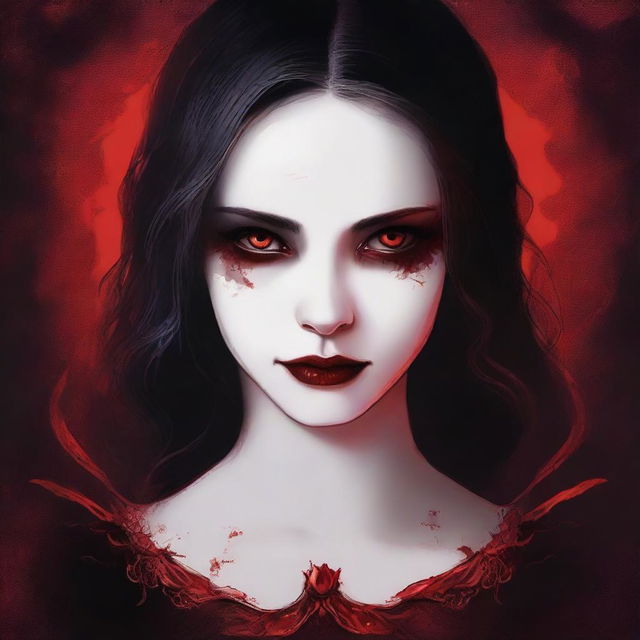 A high-quality book cover image showcases a girl who is half-human, half-vampire