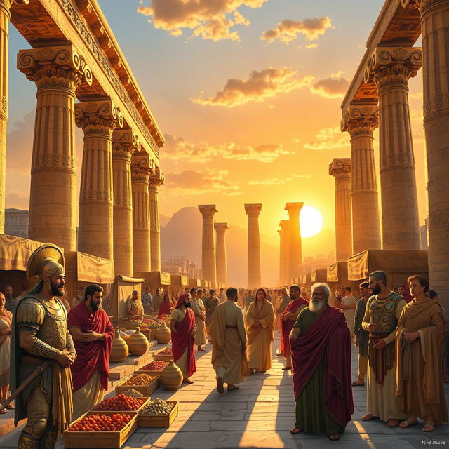 The Achaemenid Empire of ancient Iran, showcasing its grandeur and sophistication