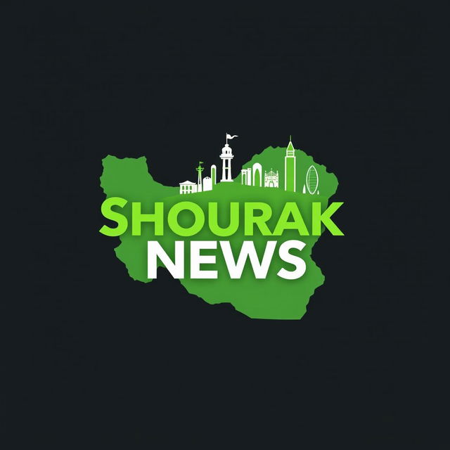 A sleek and modern profile picture for an Iranian news channel named 'Shourak News
