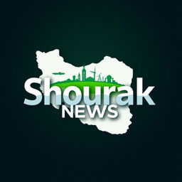 A sleek and modern profile picture for an Iranian news channel named 'Shourak News