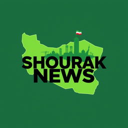 A sleek and modern profile picture for an Iranian news channel named 'Shourak News