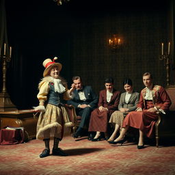 A thought-provoking scene depicting the contrast between folly and dignity