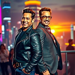 A dynamic and charismatic image featuring Salman Khan and Robert Downey Jr
