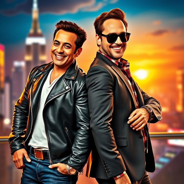 A dynamic and charismatic image featuring Salman Khan and Robert Downey Jr