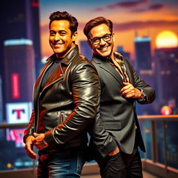 A dynamic and charismatic image featuring Salman Khan and Robert Downey Jr