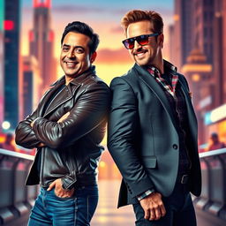 A dynamic and charismatic image featuring Salman Khan and Robert Downey Jr