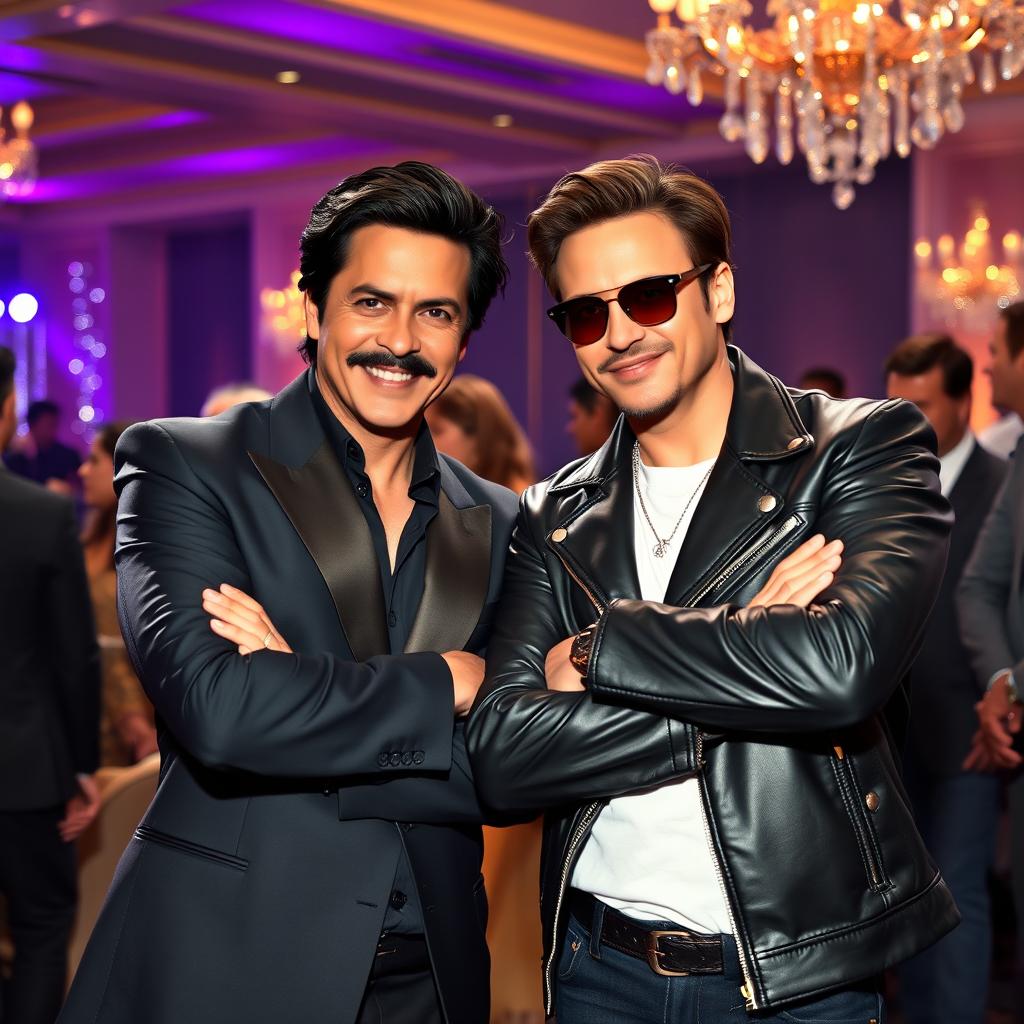 A captivating image featuring Shahrukh Khan and Robert Downey Jr