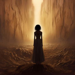 A scene from a story embodying Maya Angelou's poem 'Still I Rise', shown in the style of Makoto Shinkai. Display a figure rising from the dirt against a background of bitter, twisted lies etched into history.